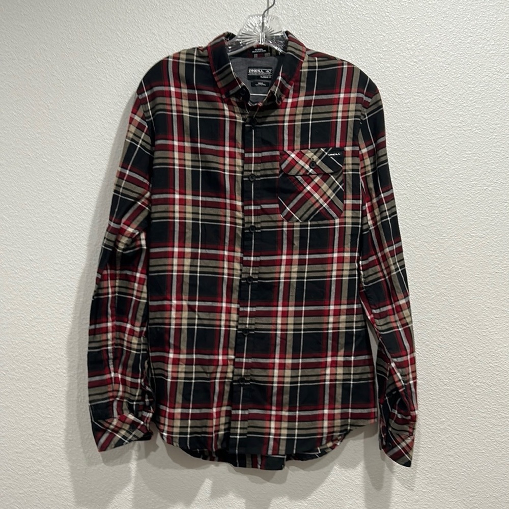 O’Neill Plaid Button Front Shirt Classic Fit Long Sleeve SZ Small